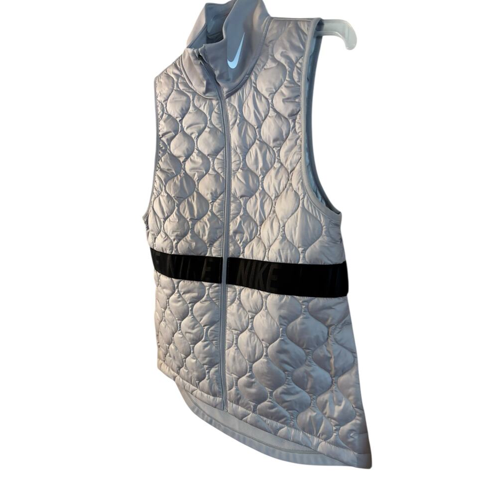 Nike Womens Size S Gray Aerolayer Running Sleeveless Full Zip Puffer Vest - Picture 4 of 6